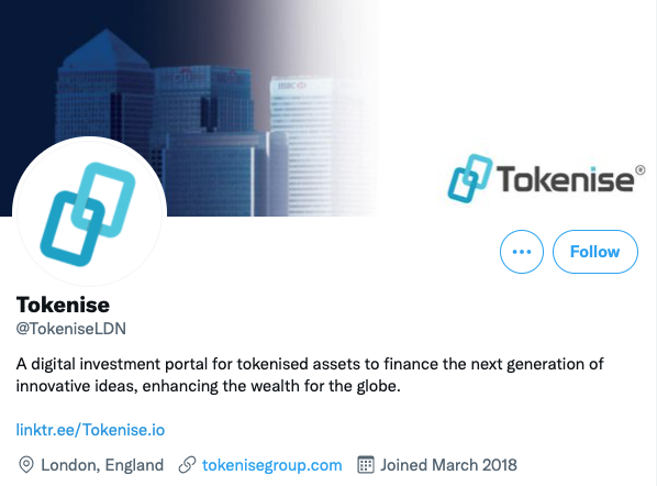 Tokenise Twitter page